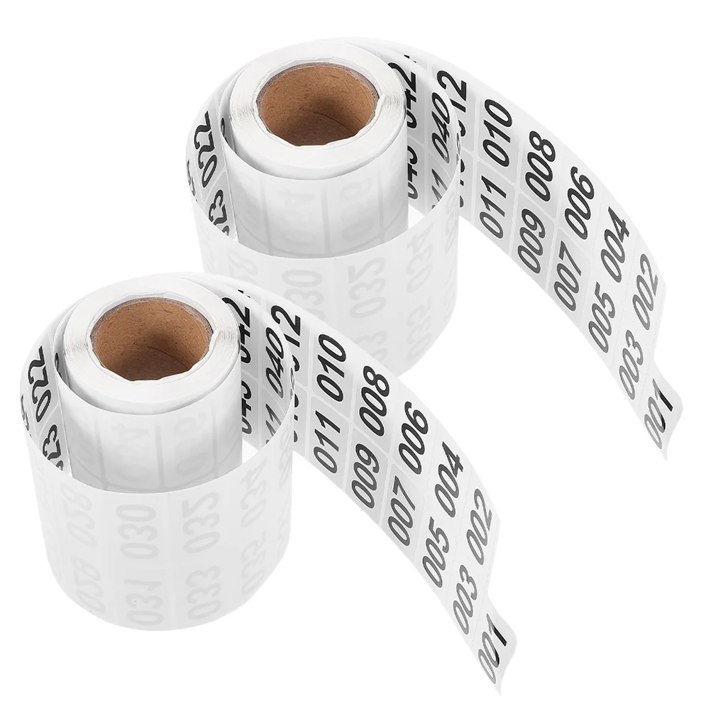

2pcs 2 Rolls Self-Adhesive Consecutive Number Stickers Inventory Labels For Warehouse Storage Organization Numbered Decals File