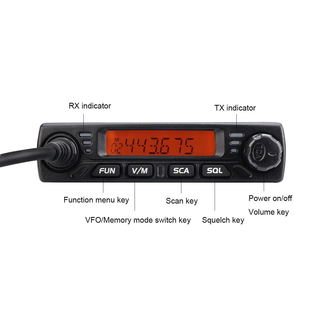 Cheap Mini Mobile Vehicle Mouted Radio Transceiver with Antenna Ham station UHF/VHF 15W For Taxi engineering/off-road SUV