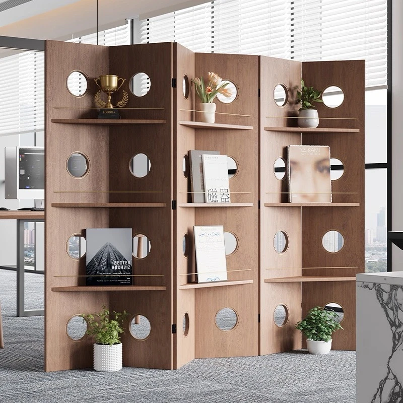 Solid wood simple modern bookshelf shelf floor partition cabinet