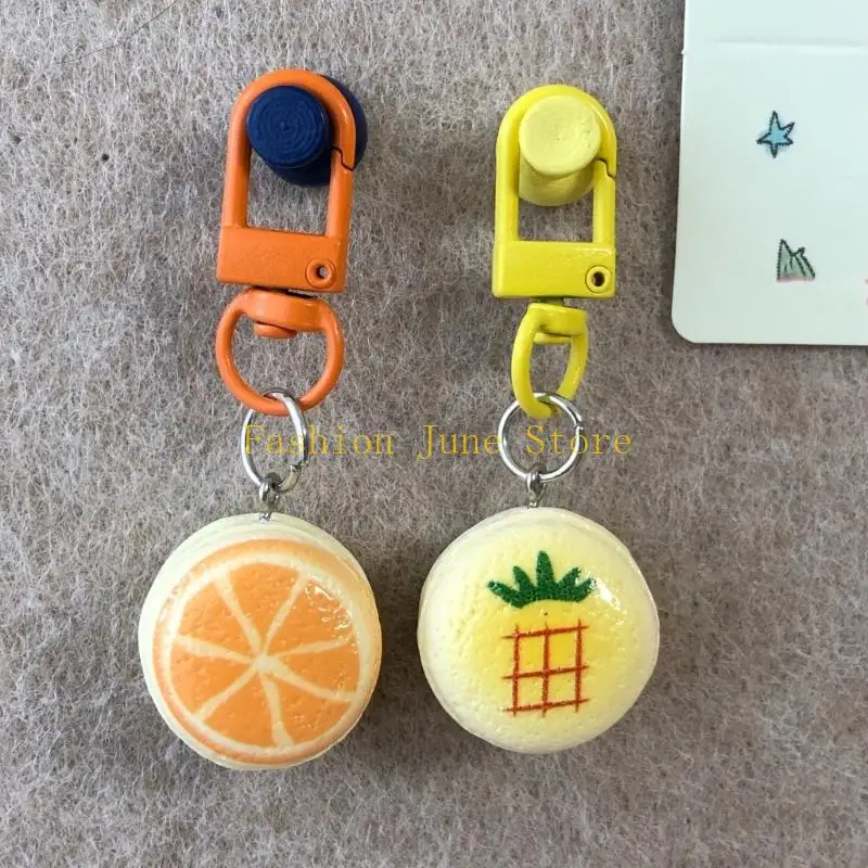 N5KA Vibrant Fruit Pattern Ring User Friendly Resin Craftsmanship Keychain Car Hanging Pendant Decoration