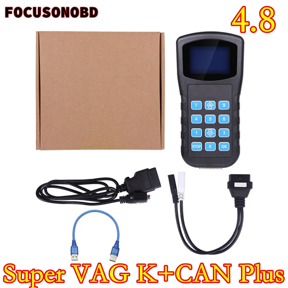 Hoge Kwaliteit Voor VAG K + KAN Plus 4.8 Diagnose Kilometerstand Correctie Meertalige Pin Code Reader Key Programmeur Diagnostic tool