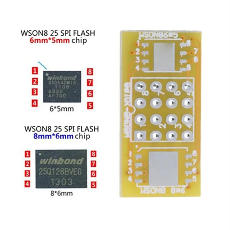 1Pc 2 WSON8 To DIP8 Programmer Adapter Board QFN8/DFN8 To DIP8 & WSON8/MLF8 To DIP8 Socket