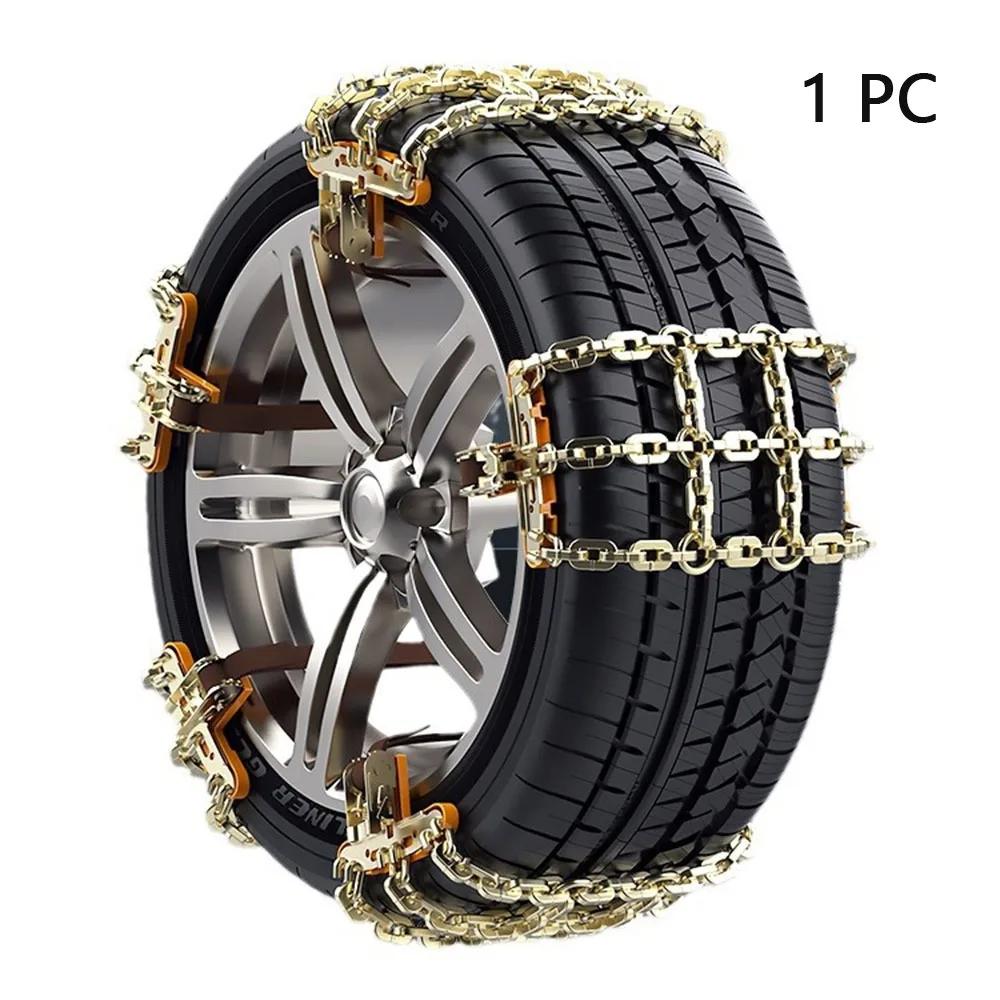 

Driving Safety Car Tire Snow Chain Anti-skid Car Snow Tires Stainless Steel Snow Chain Thickened Metal Auto Anti-Skid Chain