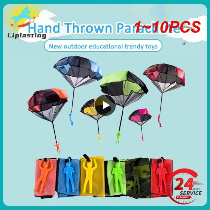 1~10PCS Children's Parachute Toy Mini Outdoor Hand Throw Fly Parachute 3-14 Years Old Gift Soldiers Fly Parachute Parent-child