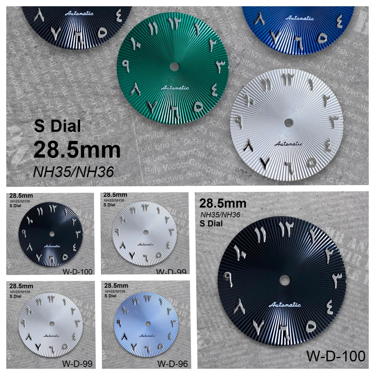

28.5 mm Arab S Logo Dial Suitable For NH35/NH36/4R/7S Japan Automatic Movement High Quality Watch Modification Accessories