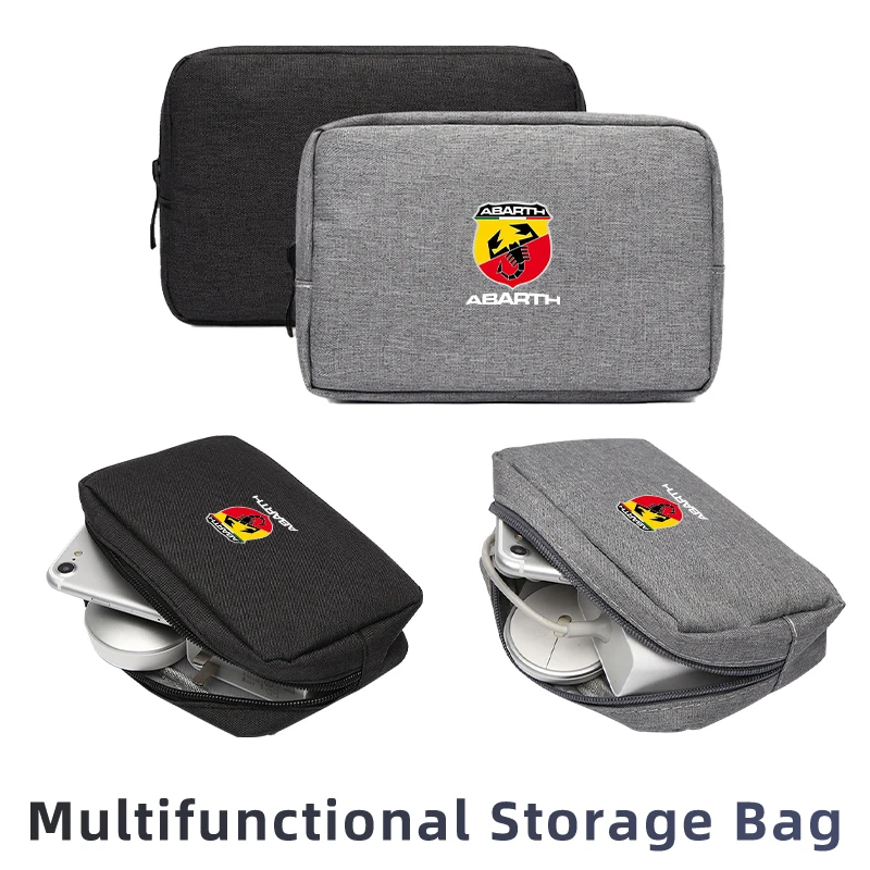 Car Digital Organizer Charging Cable Treasure Tools Storage Bag For FIAT 500 Grande Punto UNO Tipo Stilo Astra Bravo Panda Freem