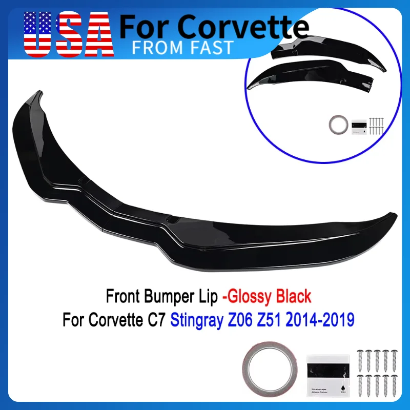 

Corvette C7 Z06 2014-2019 Front Bumper Lip Splitter For Chevrolet Accessories Auto Exterior Modification Decoration Parts HOT