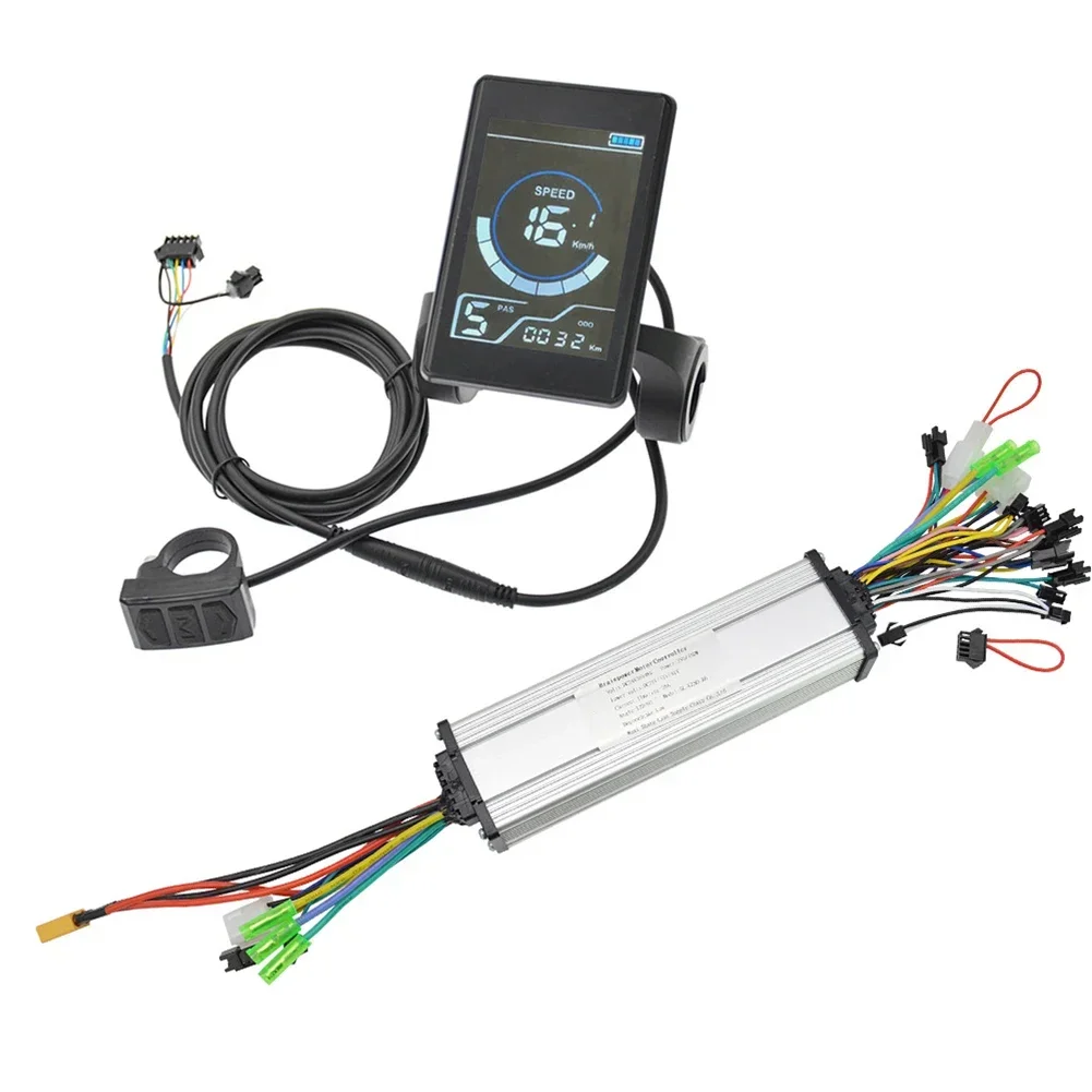 24V 36V 48V 350W Electric Bike Scooter Dual Drive DC Brushless Motor Controller With Display Motor LCD Color Screen Instrument