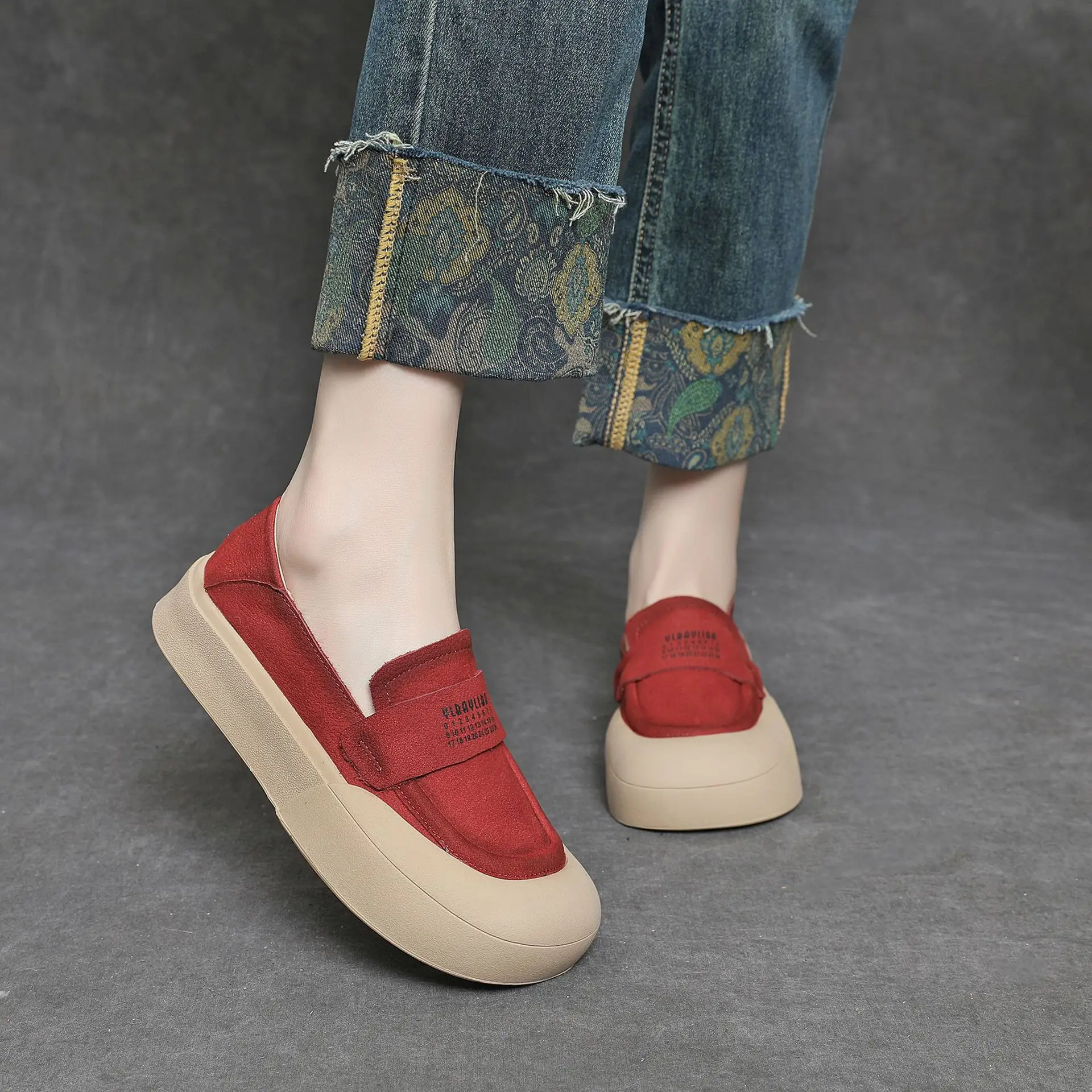 

2025 Cow Suede Genuine Leather Summer Loafer Retro Soft Soled Comfy Moccassin Women Good Cushioning Flexible Flats Shoes