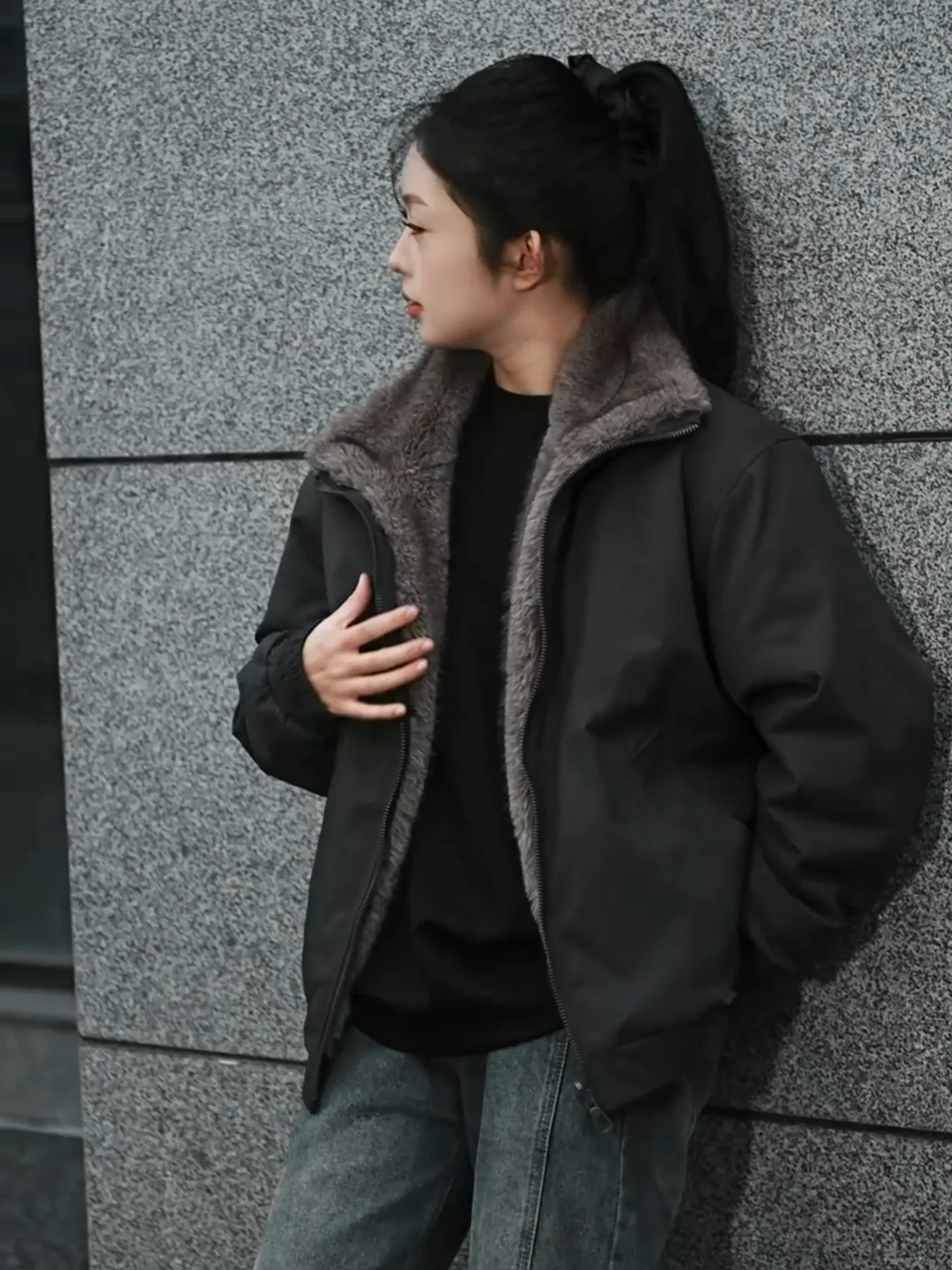 

Двусторонняя теплая хлопковая куртка в американском стиле, свободного кроя, с отложным воротником, модная, трендовая, с длинными рукавами