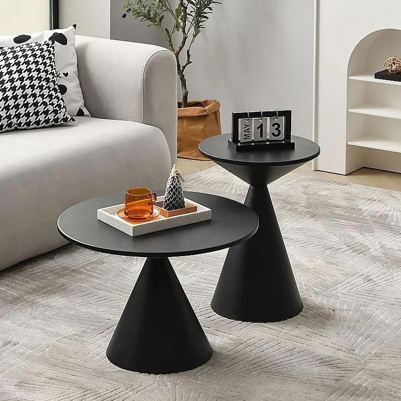 for Cream Wind Carbon Steel Coffee Table Household Minimalist Living Room Small Apartment Modern Simplicity High Sense Round