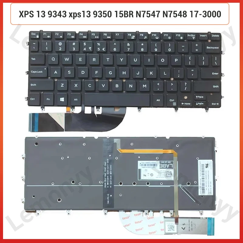 

NEW US Laptop Keyboard FOR DELL XPS 13 9343 xps13 9350 15BR N7547 N7548 17-3000 0DKDXH NSK LS0BW Backlight