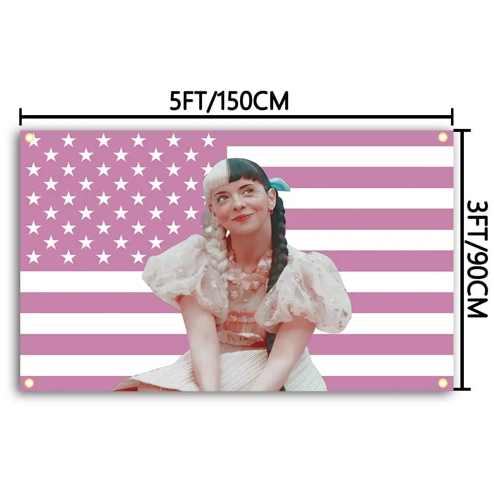 Melanie Martinezs USA Flag 3x5fts 2x3fts Pop Singer Home Decor Wall Hanging Dorm Backdrop Party Concert Banner