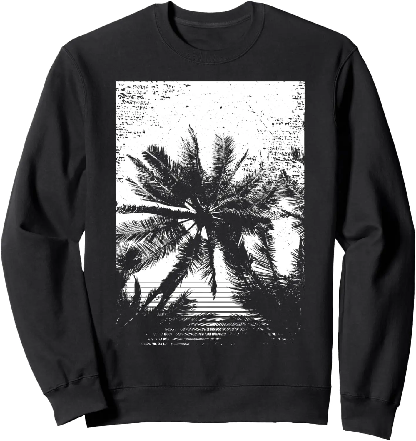 Palm Tree Silhouette Tree Sweatshirt, Vintage Graphic Sweats