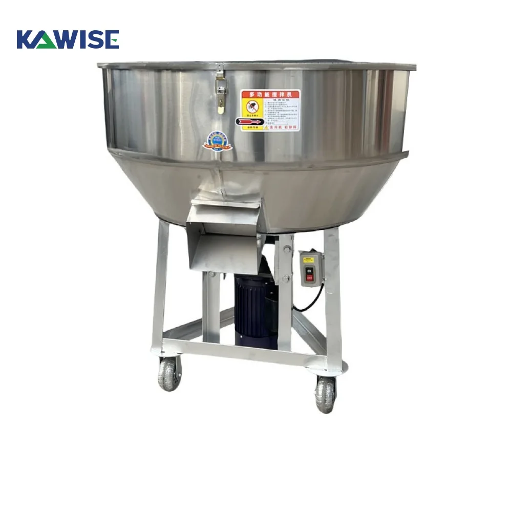 AIROW Electric Flat Bottom Stainless Steel Mixer for Home and Small Farms for Dry Powder Grain and Premix Mixing
