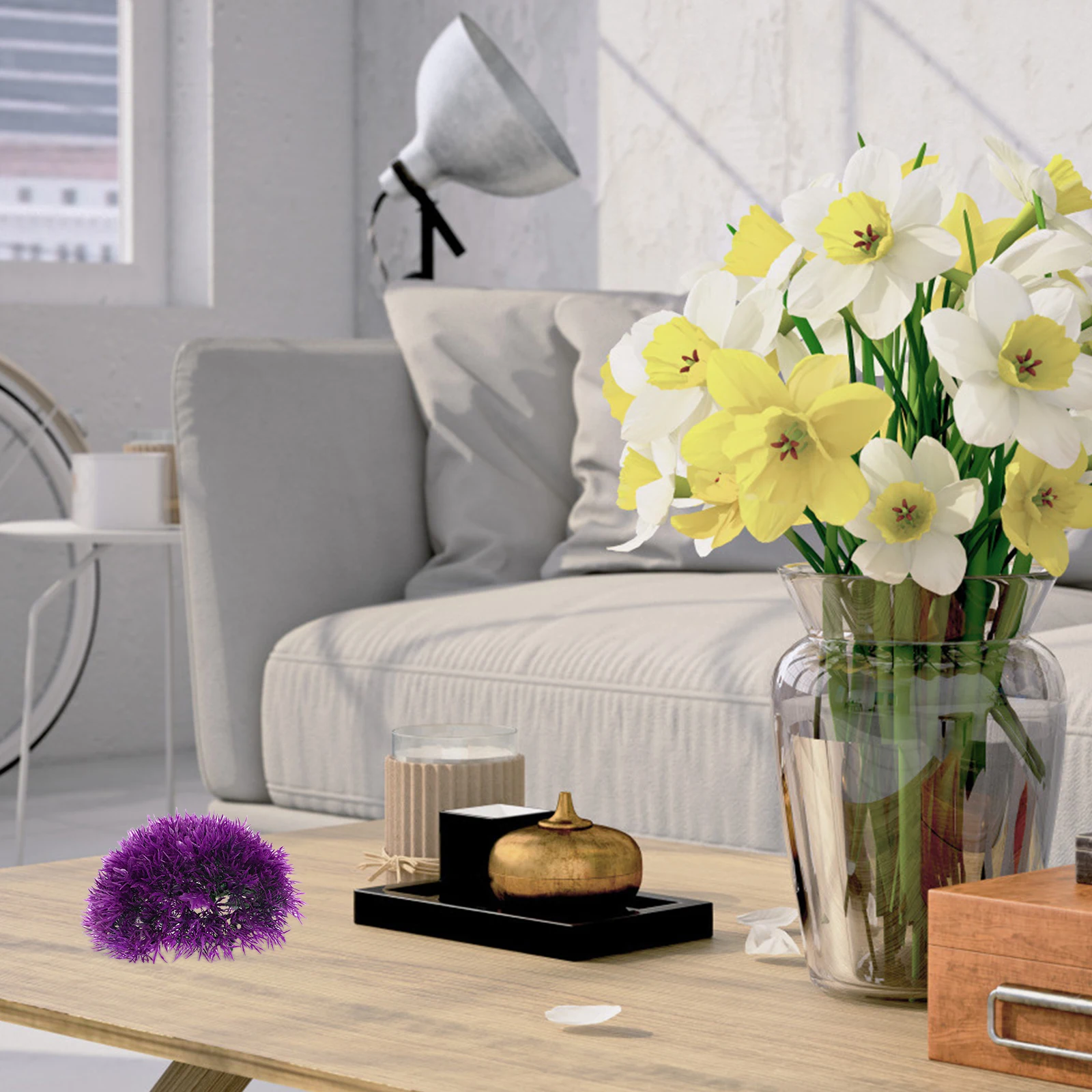 

2Pcs Imitated Plant Balls Perfect for Home Wedding Stage Coffee Shop Unique Lovely Shape Easy to Care Artificial Grass Balls