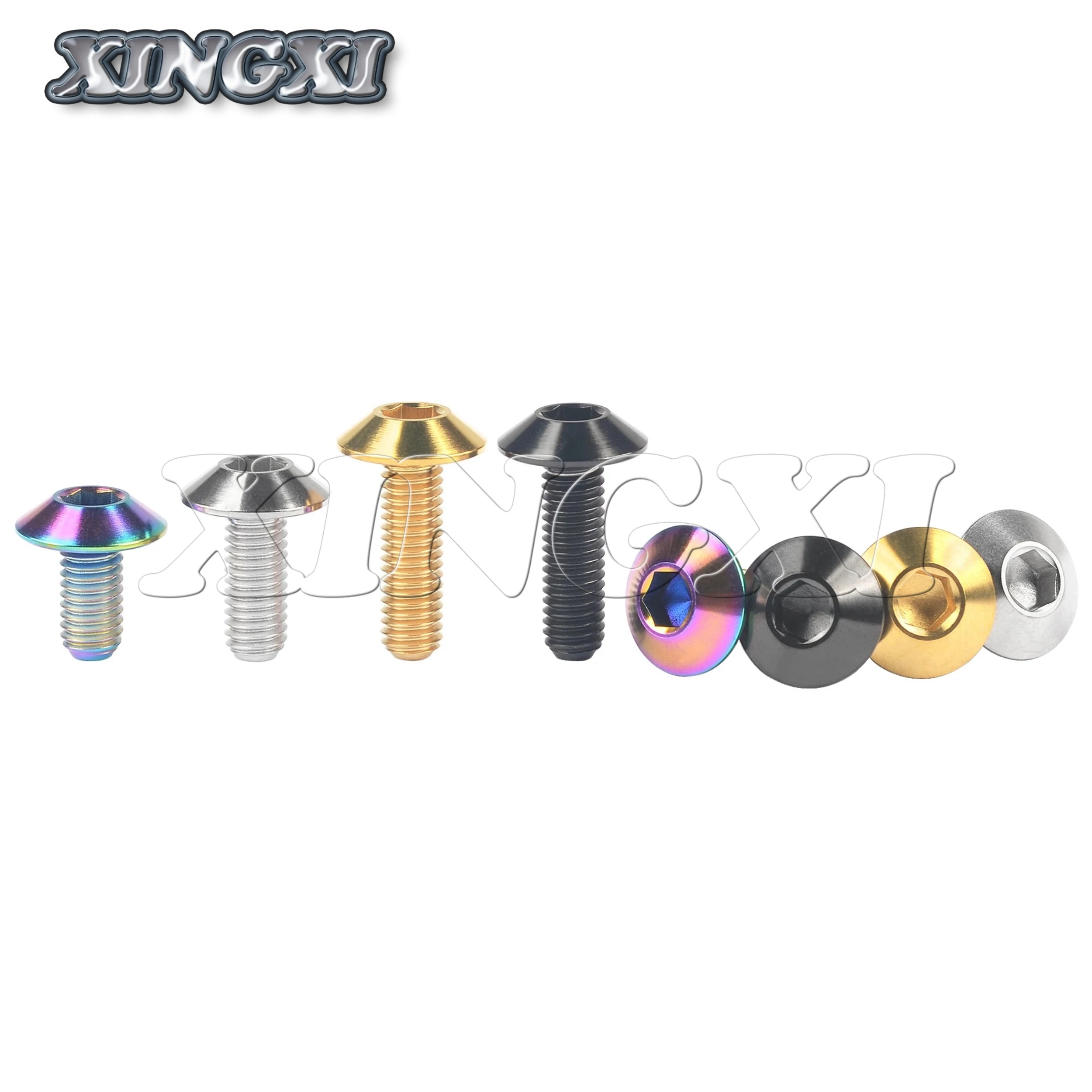 Xingxi Titanium Bolt M6X12 15 20 25 30 35mm Allen Hex Head Ti Screws M6 Bolt for Motor Bike Disc Accessories Fasteners