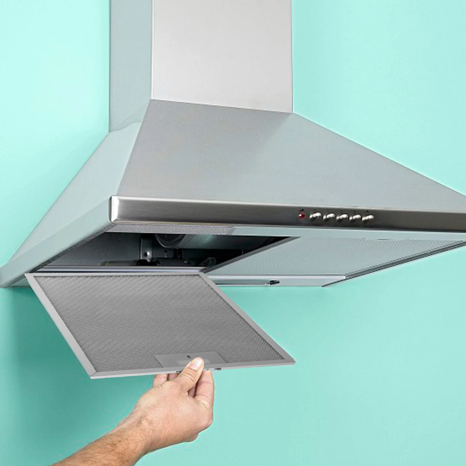 5 Layers Grease Filtration Aluminum Cooker Hood Filter 280x355x9mm Aluminum Grease Filter For Kitchen Removes Unpleasant Smell