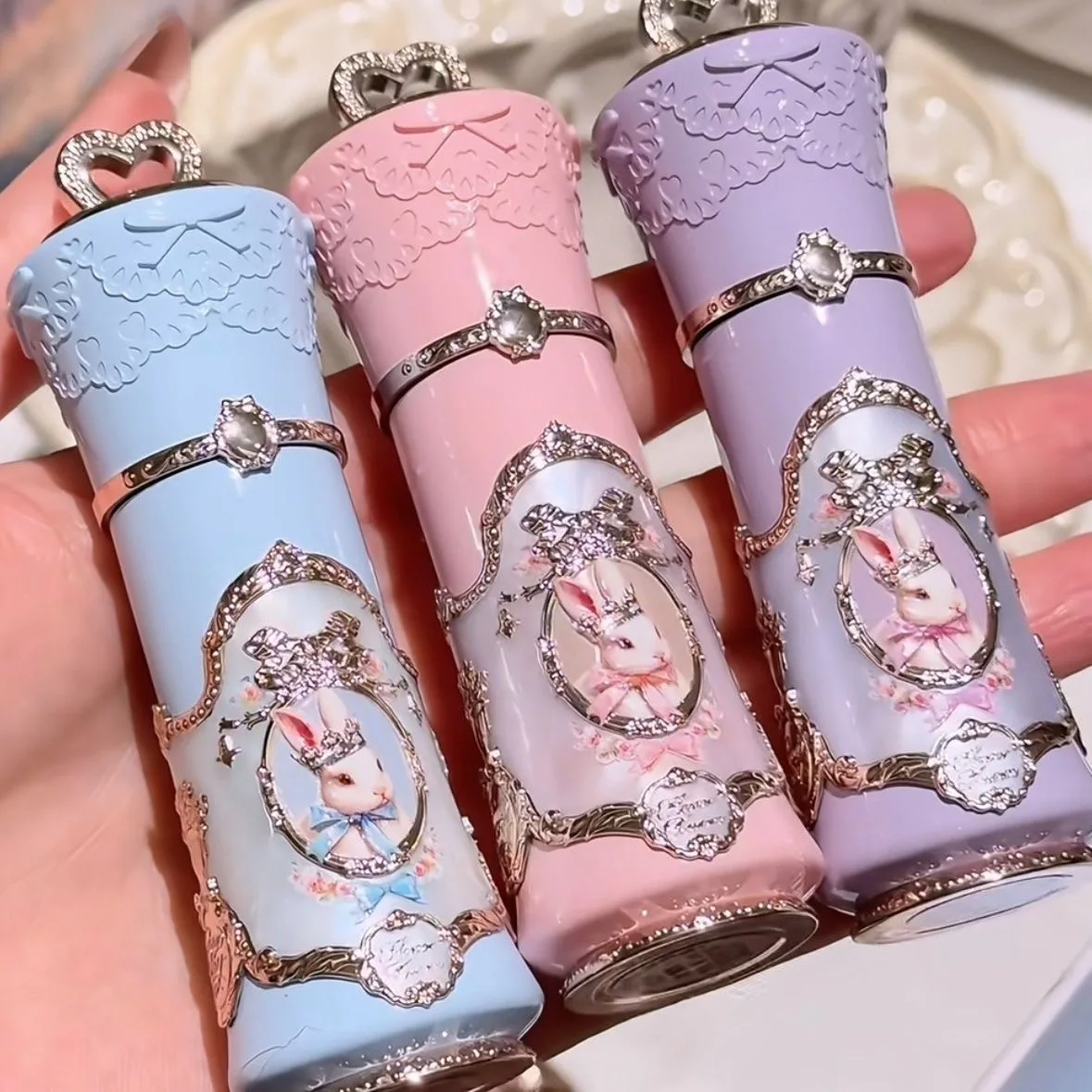 Flower Knows Bunny Garden Collection Cloud Lip Cream Lipstick 24 Hours Waterproof Set Lip Tint Matte Velvet Finish Vegan Makeup