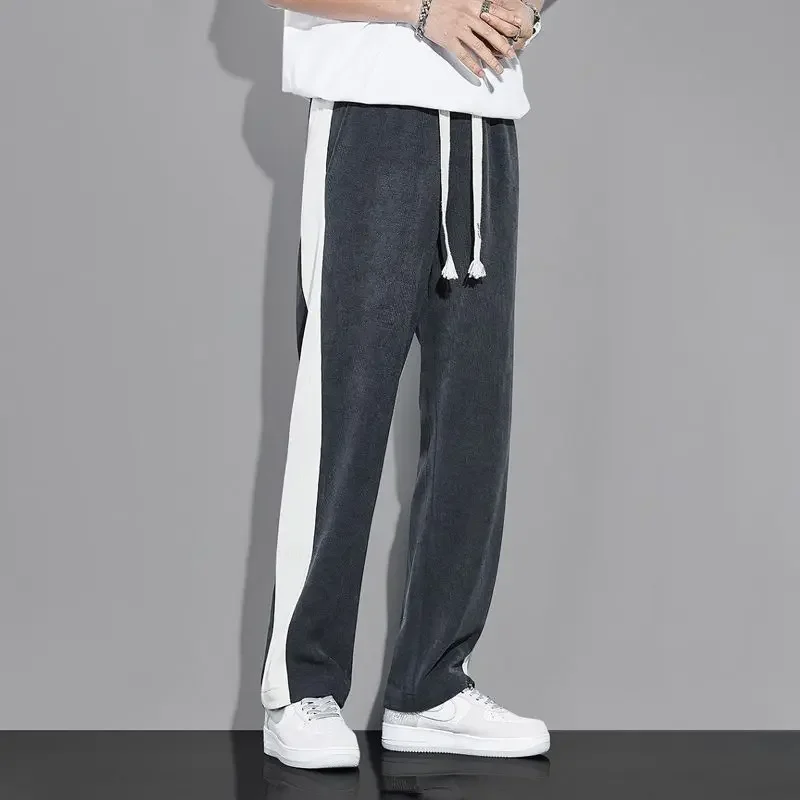 Pantalones casuales holgados con bolsillos para hombre, pantalones largos de talla grande, estilo coreano, Harajuku, moda clásica, ajuste Regular, Y2k