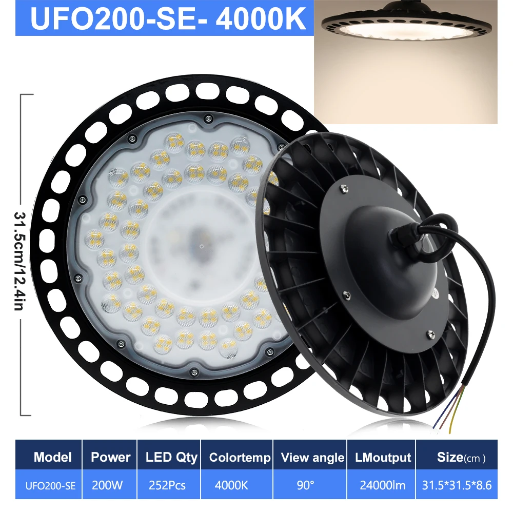 100/200/400W AC220V Super Heldere UFO LED High Bay Lamp Waterdichte Commerciële Industriële Verlichting voor Buiten Binnen Hanglamp
