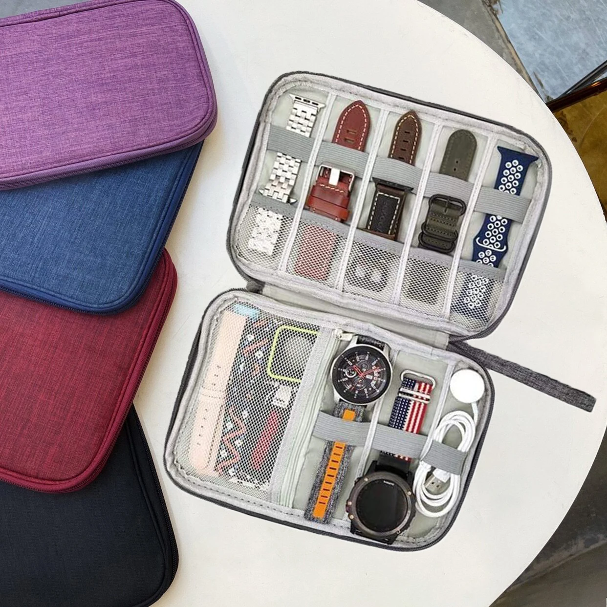 Hot Selling Waterproof Watch Straps Storage Bag Case Portable Watch Strap Organizer Travel Watch Band Carrying Bag Pouch Box