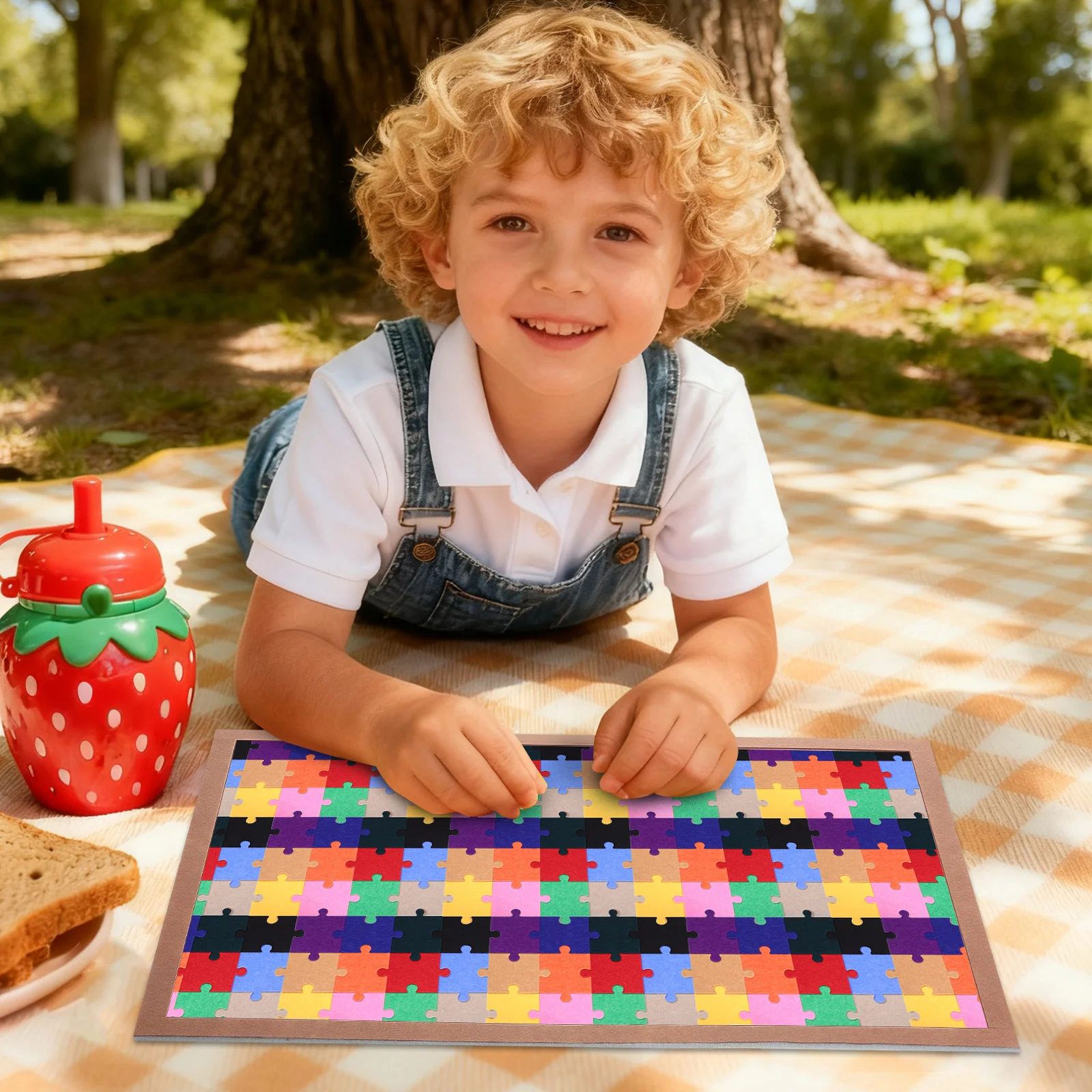 

Nonslip 60x40cm Puzzle Mat Foldable Blank Frame Portable Jigsaw Board Secure Storage for Large Puzzles Puzzle Board