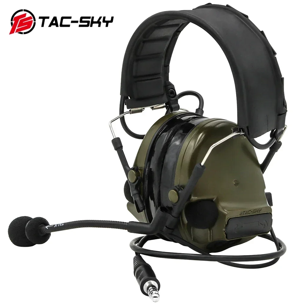 TAC-SKY COMTA Militar Noise Reduction Walkie Talkie Headset Tactical Headphones Comta Iii Headset with Tactical U94 Ptt