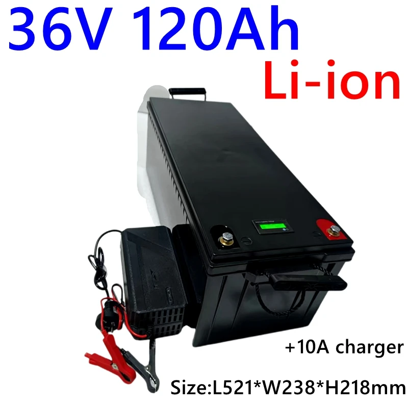 

waterproof 36v 120ah lithium ion battery 100A BMS li ion for 3500W 1500w inverter scooter golf cart ATV RV +10A charger