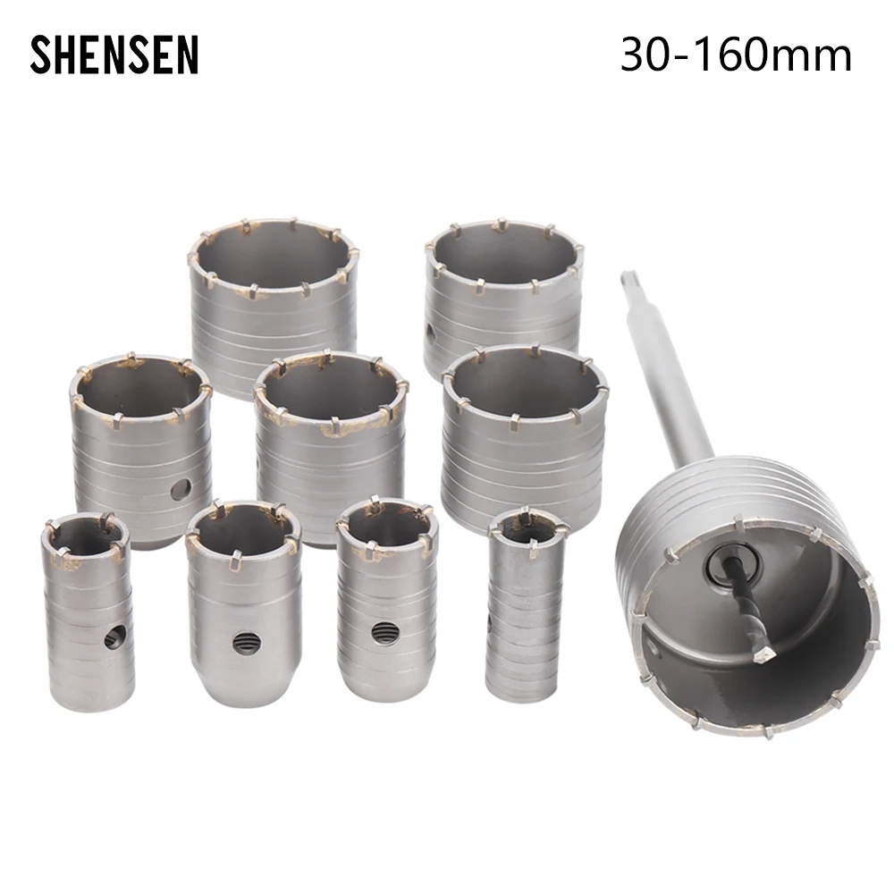 

1Pcs 30-150mm Drilling crown for Concrete Wall Hole Saw SDS PLUS Hammer Drill Bit set with Round Shaft Cement Stone Cutter Tool