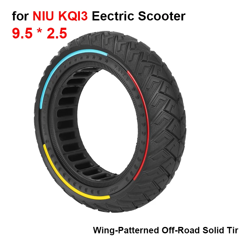 

Ulip 9.5x2.5 Off-Road Solid Tire 9.5Inch Durable Shock Absorption Tubeless Tyre for NIU KQI3 Scoote 9.5x2.3 Replace Tyres