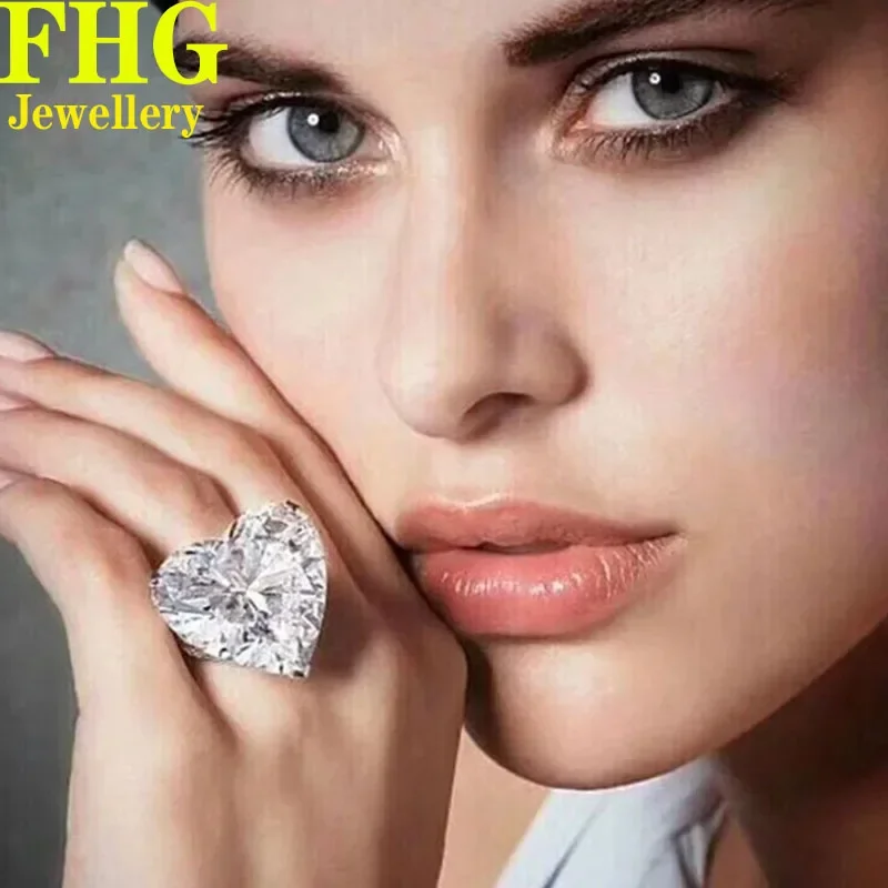 

2 3 5 6 8 10 карат настоящее твердое кольцо из белого золота 18 карат DVVS1 Сердце муассанит с бриллиантами Женское кольцо для помолвки на свадьбу Классическое