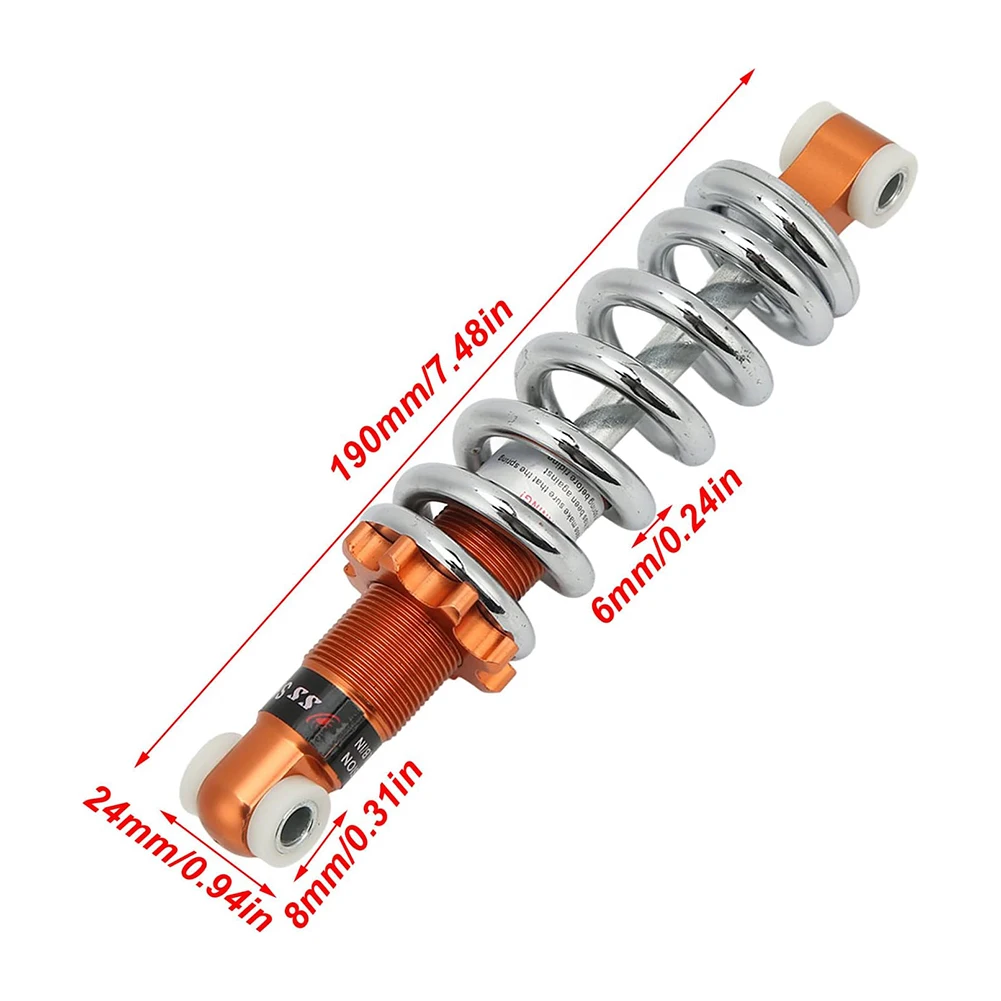 1200lbs Shock Absorber 190mm Shock Absorber Adjustable Spring Firmness Easy Installation For Electric Vehicle Hole Diameter 8mm