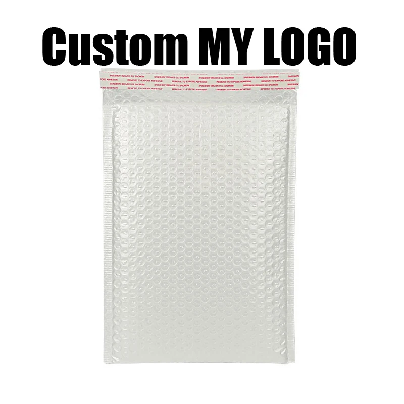 Custom LOGO personalised white poly mailer envelopes shipping bags White Poly Bubble Mailers White Bubble Mailing Bag