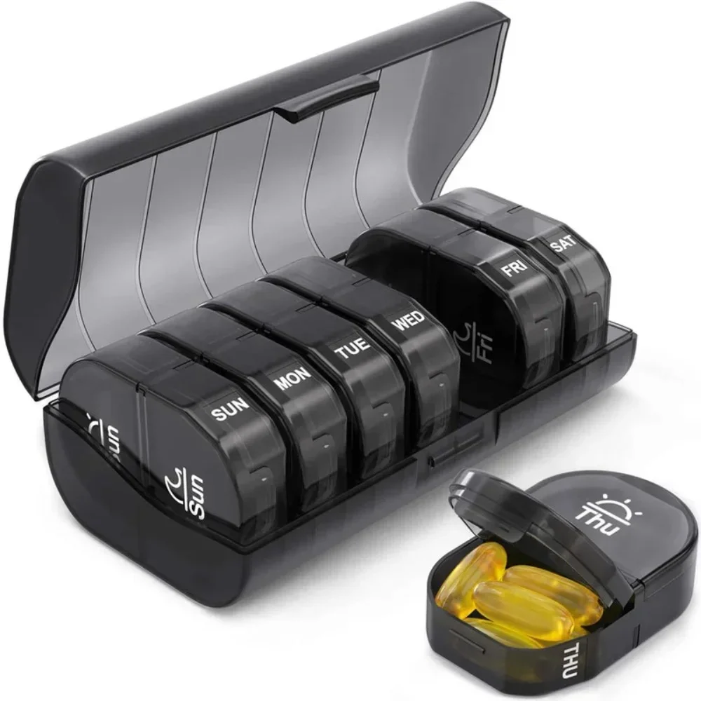 

New Hot Mini Premuim Portable Travel 7 Days 14 Grids Pill Box Cases Container Organizer Storage for Vitamin Medicine Fish Oils