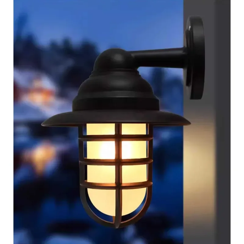 Wholesale Modern LED Waterproof Black Aluminum Cylinder/Square Outdoor Garden Wall Light with Polycarbonate Diffuser and E27
