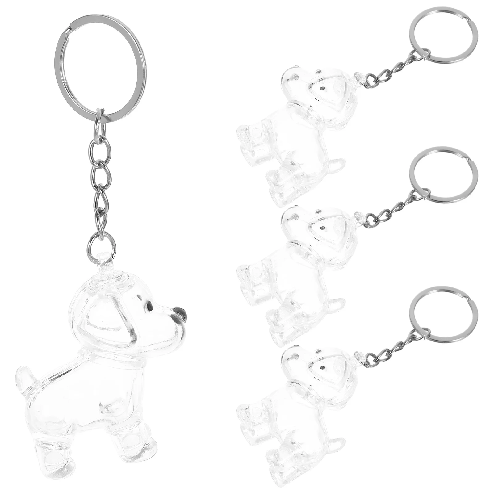 

4Pcs Pet Hair Keepsake Box Portable Keychain Style Dog Memorial Container Transparent Capsule Pet Furry Box Memorial Box,