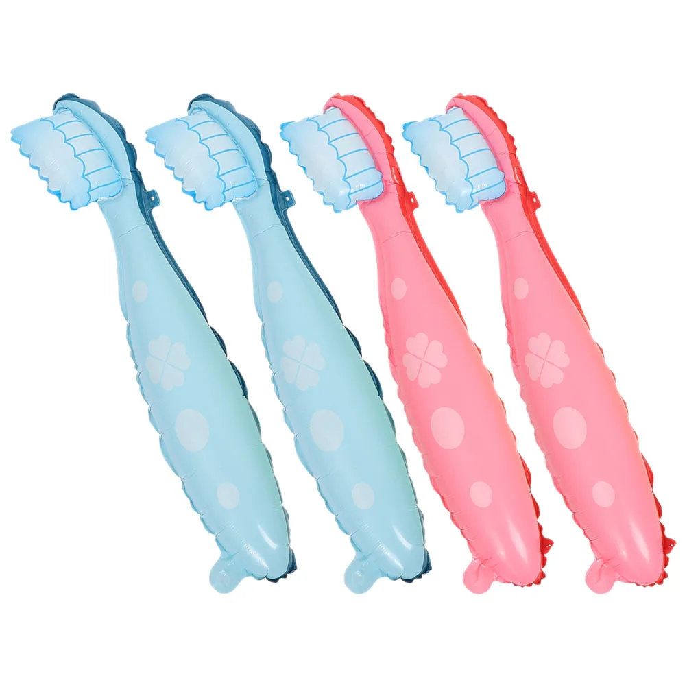 

4pcs Large Toothbrush Balloons Giant Funny Kids Decorations Creative Foil Blow Up Tooth Balloons for Graduation