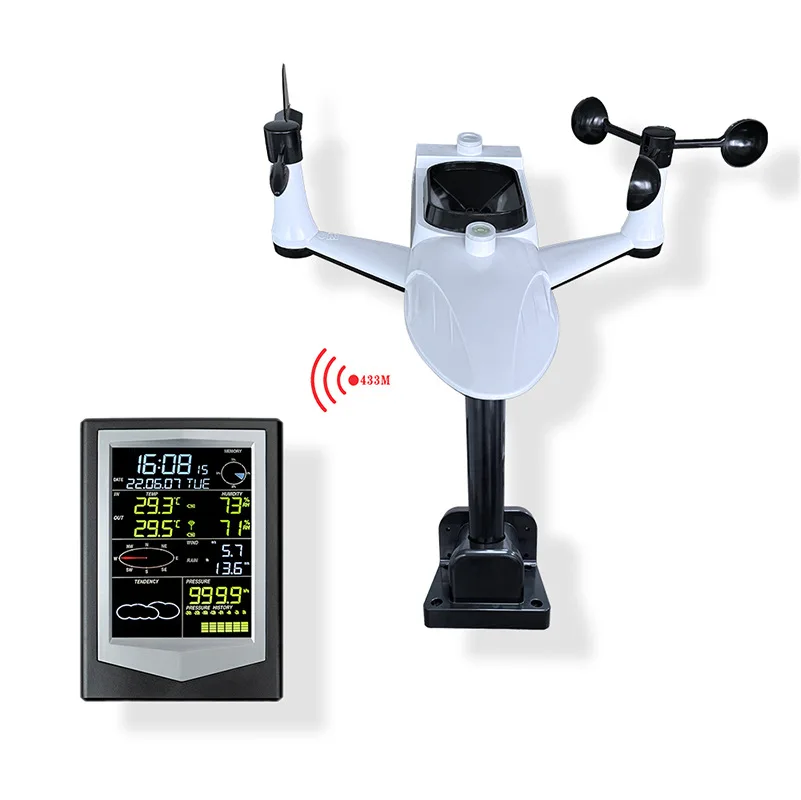 New Wireless Multifunctional Solar Weather Station with Wind Direction Wind Speed Rainfall Pressure Temperature Weather