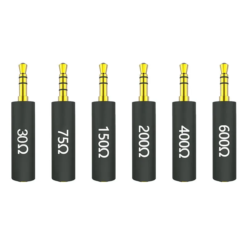 Kopfhörer-Impedanzadapter 30/75/150/200/400/600 Ohm Geräuschunterdrückungsadapter 3,5mm Klinkenstecker Widerstandsreduzierender Geräuschfilter-Stecker