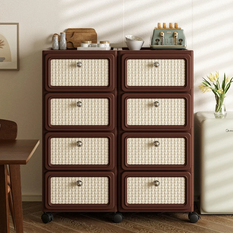 Medieval style storage cabinet, drawer type living ,multi-layer snack locker, plastic children's toys, finishing storage cabinet
