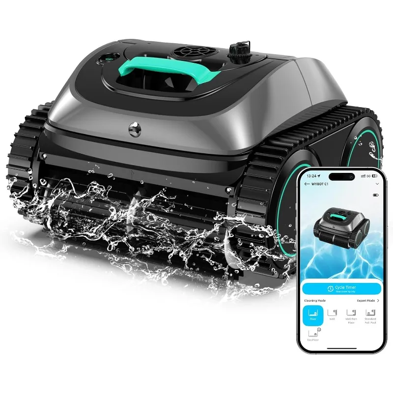 (actualización 2025) Robot aspirador de piscina WYBOT C1 para piscinas enterradas, limpiador de piscinas robótico inalámbrico 4 en 1 dura 150 minutos