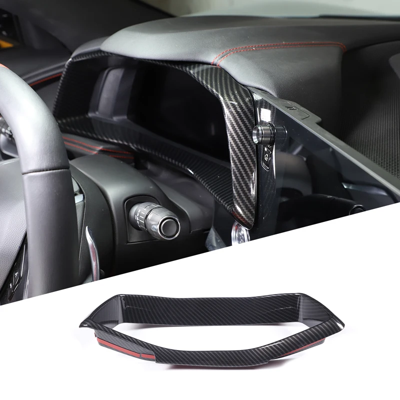 

Накладка на приборную панель из АБС-пластика под карбон/красная для Chevrolet Corvette C8 Stingray Z51 Z06 2020-2025, аксессуары для интерьера автомобиля