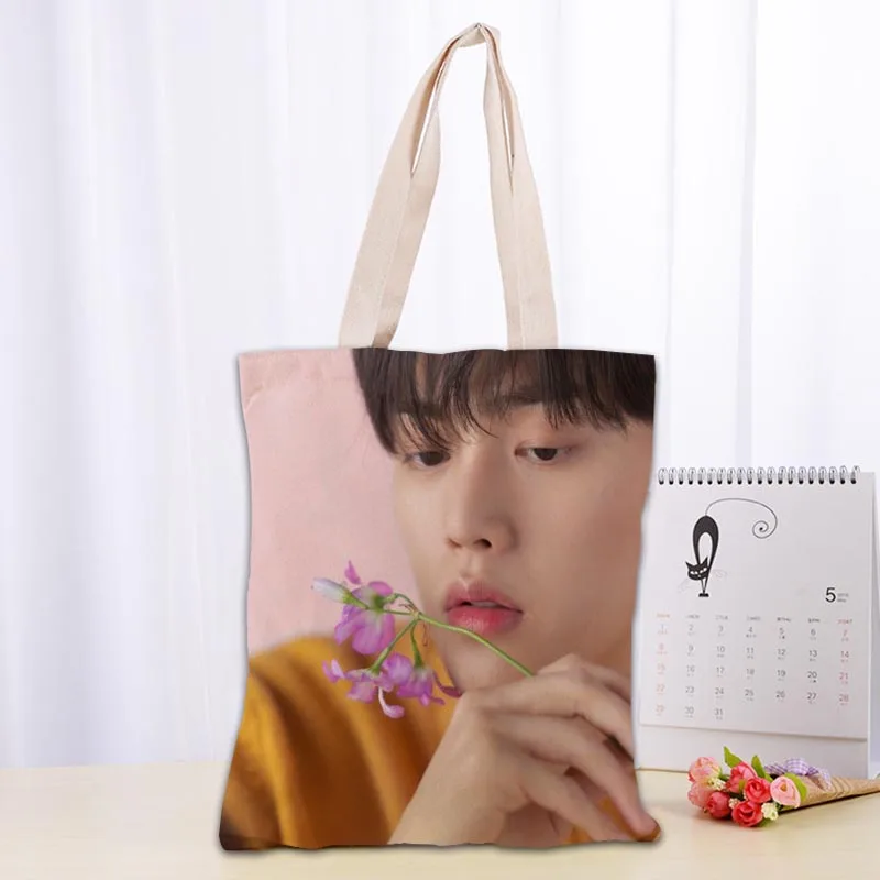 Hàng Mới Về Bài Hát Kang KPOP Túi Gấp Mua Sắm Túi Có Thể Tái Sử Dụng Sinh Thái Lớn Unisex Vải Canvas Túi Đeo Vai 0209