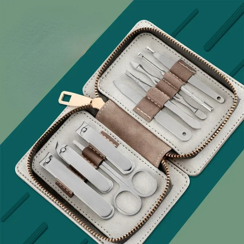 9-delige manicure snijders nagelknipper set huishoudelijke roestvrijstalen oorlepel pedicure nagelschaartje gereedschap