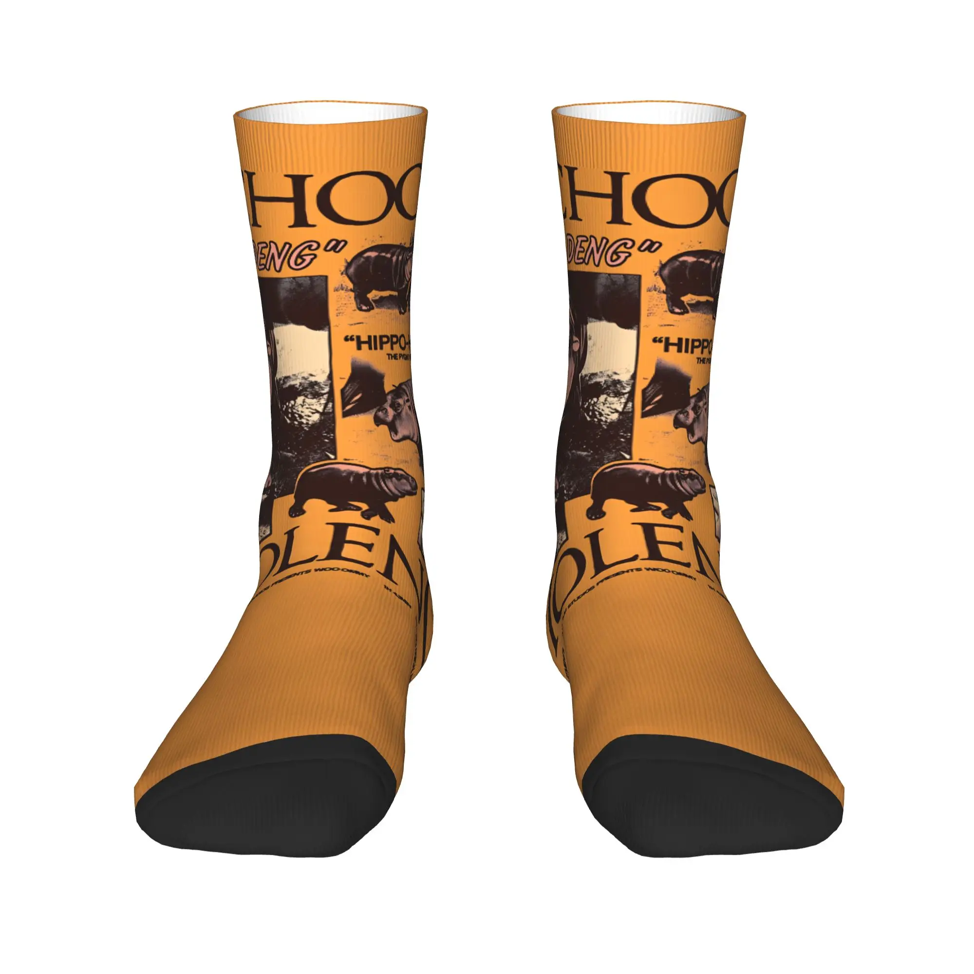 Adults Men Socks Moo Deng  Stockings Autumn Casual Comfortable Socks Printed Outdoor Non Slip Socks