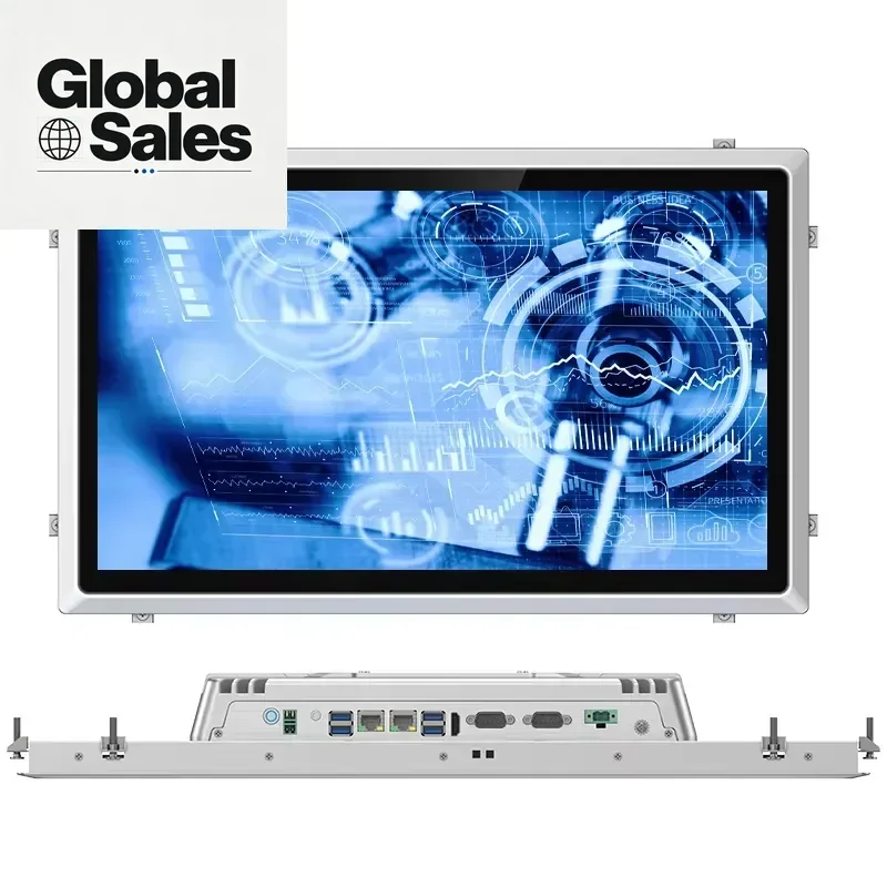 21.5 Inch Fanless Industrial All in One Panel PC with IP65 Rating IPS Screen Capacitive Touch Core i3 i5 i7 Linux