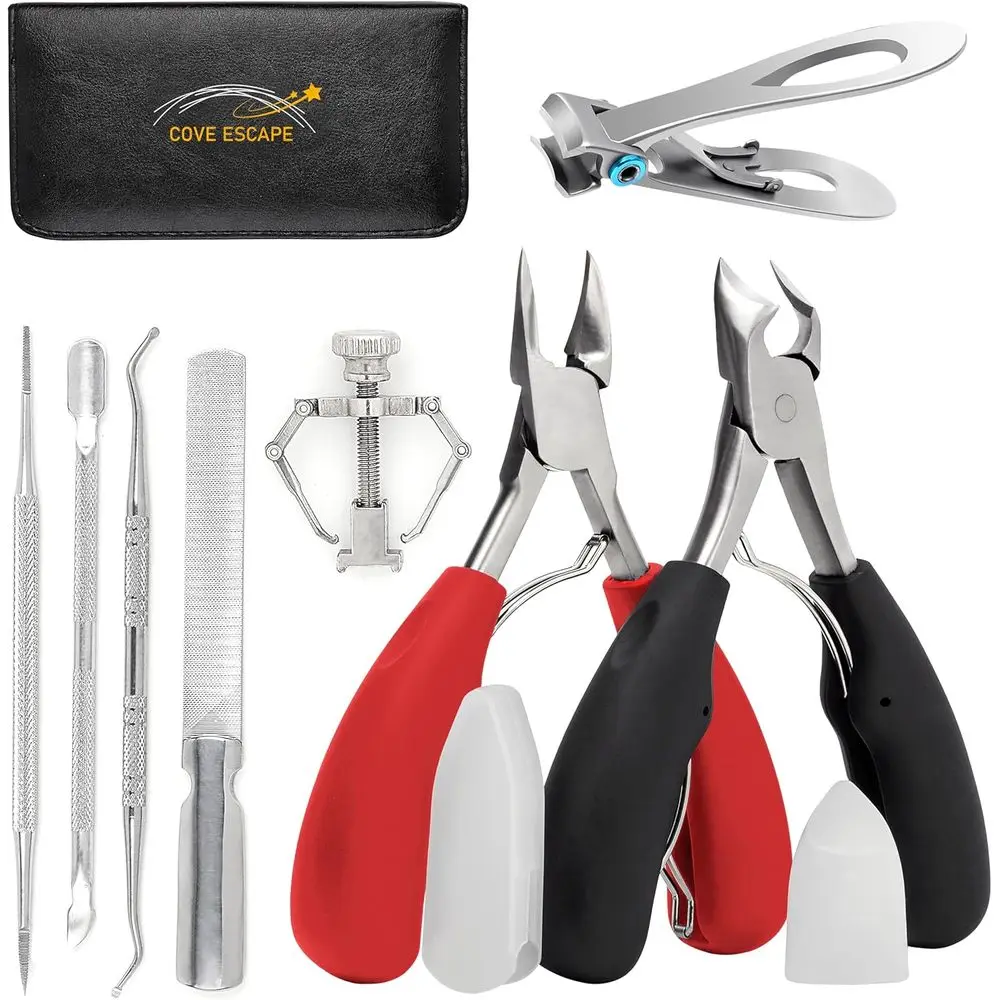

Heavy-Duty Stainless Steel Toe Nail Clippers for Men, Women, and Adults - Easy Grip Handle, Large, 8 Pack