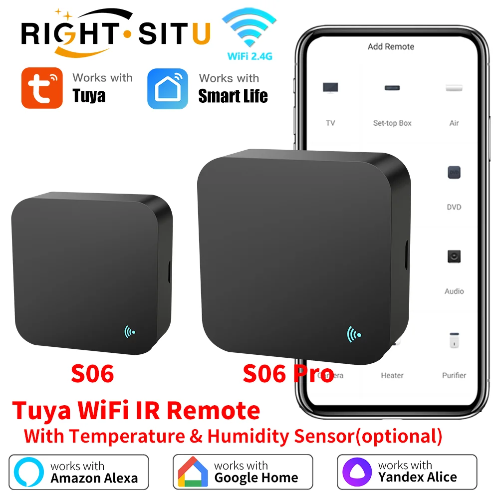 Tuya WiFi IR Remote Control Smart Life Home Products With Temperature Humidity Sensor Work with Google Home Assistant Alexa