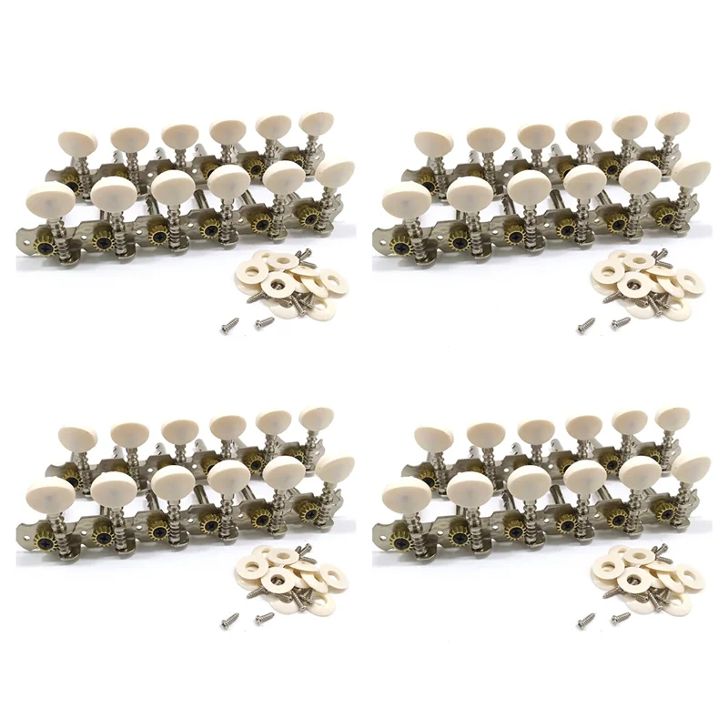 

Dropship-4X 12 Strings Acoustic Guitar Tuning Pegs Chrome Plated Machine Heads 6L 6R Acoustic Guitar Instruments Accessory Part